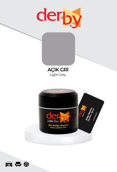 Derby Deri Tamir Macunu - Çatlak ve Yırtık Deri Kremi Açık Gri