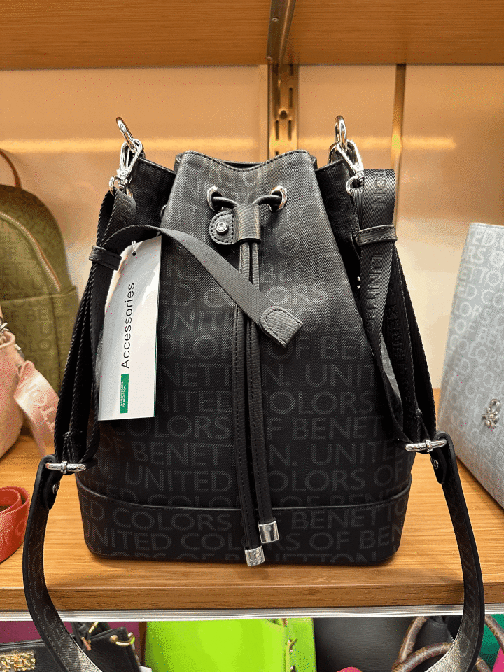 Benetton Siyah Heybe Kadın Çantası