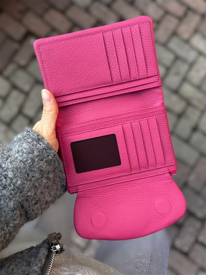 Pembe Hakiki Deri Cüzdan