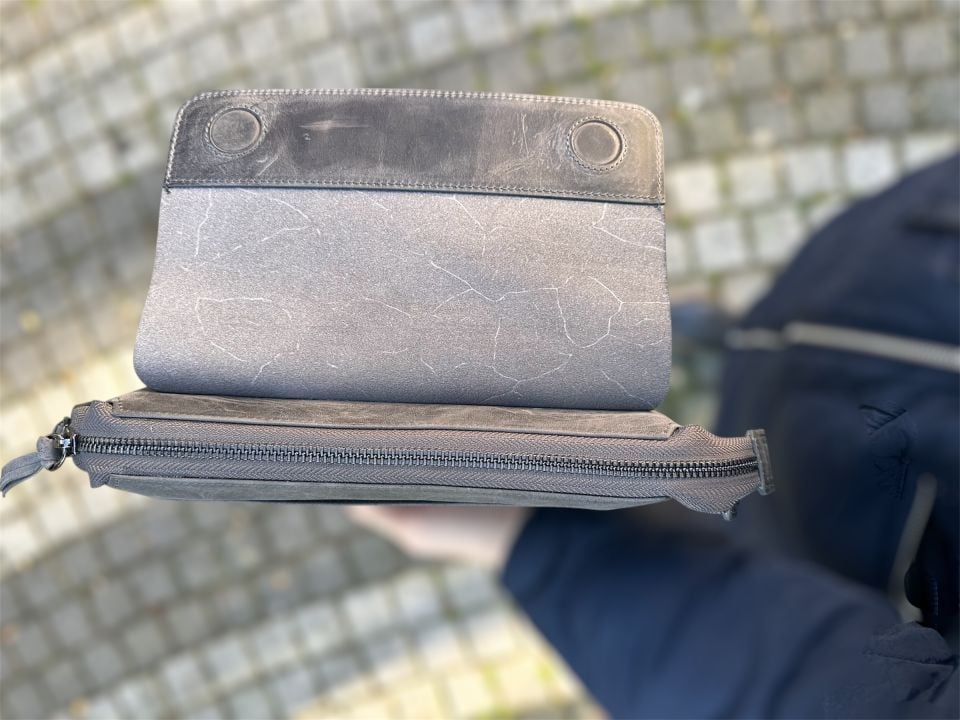 Gri Hakiki Deri Portföy&Clutch