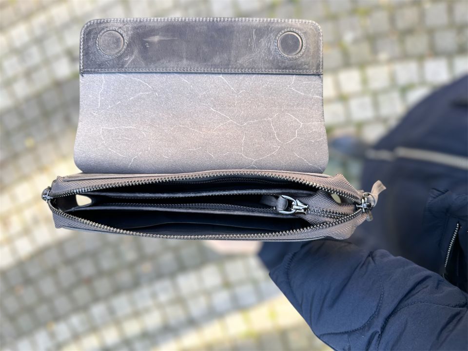 Gri Hakiki Deri Portföy&Clutch