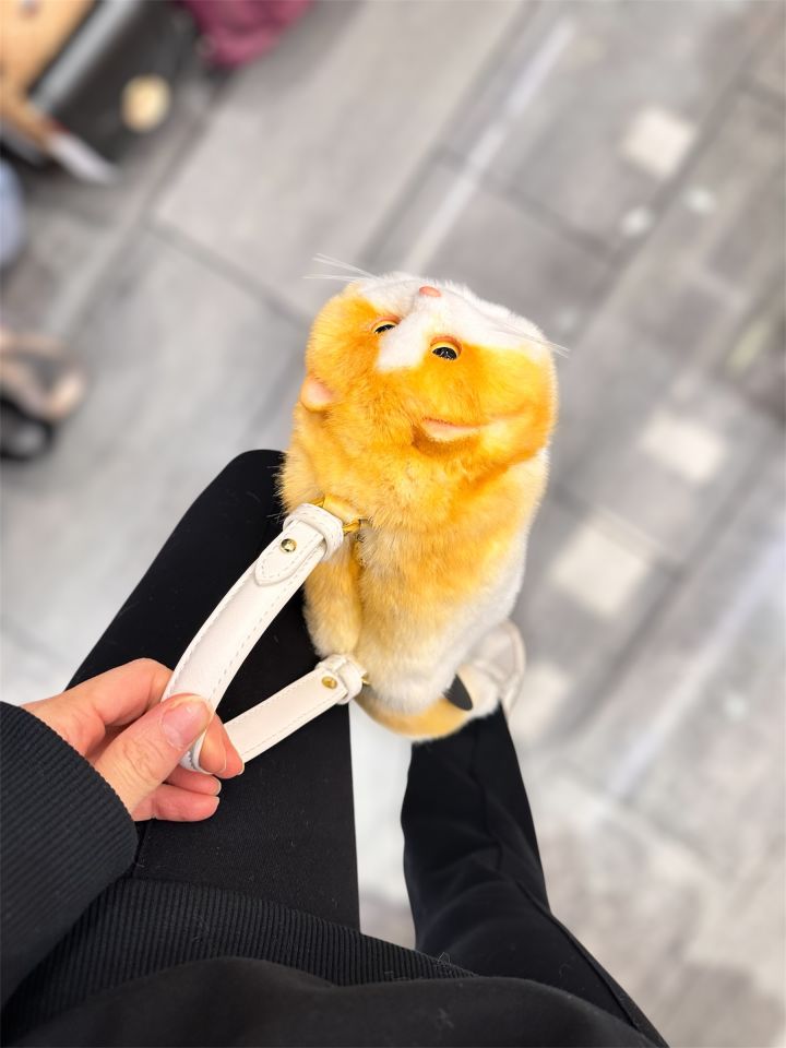Sarı Kadın Çantası Kedi