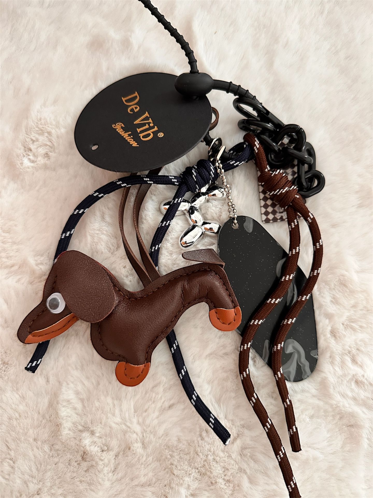 Kahverengi Köpek Anahtarlık & Charm Çanta Aksesuarı
