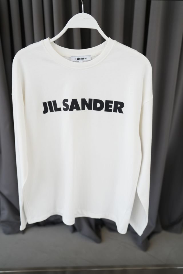 JIL SANDER BASKILI UZUN KOLLU SWEATSHIRT