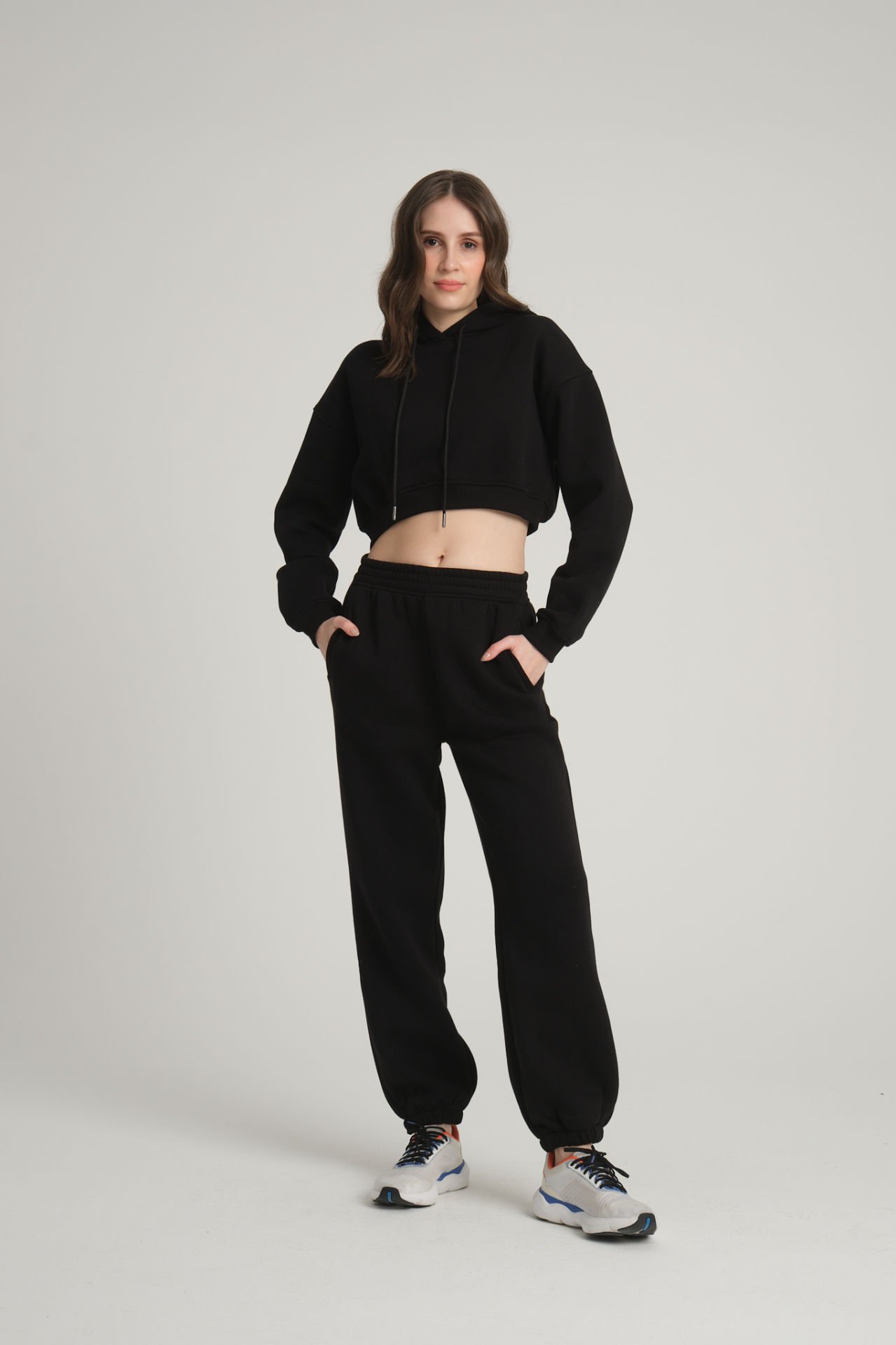 Şardonlu Siyah Hoodie