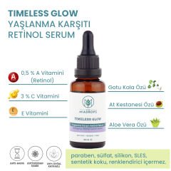 Timeless Glow Yaşlanma Karşıtı Retinol Serum – 30ml – Anti-aging Cilt Bakımı ve Kırışıklık Giderici