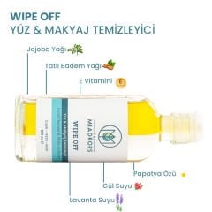 WIPE OFF Doğal Yüz & Makyaj Temizleyici - 100ml -( Çift Fazlı )
