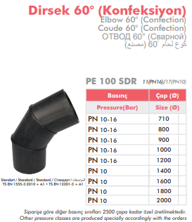 DİRSEK 60° (KONFEKSİYON)