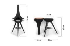 COSA BBQ Metal Uzun Ayak Siyah