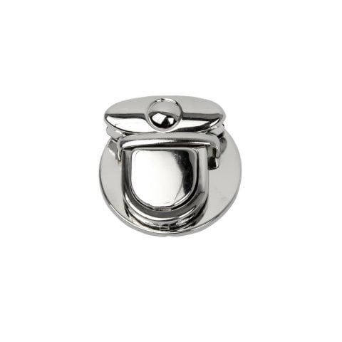 Paslanmaz ve Solmaz Gümüş Renk Metal Kurbağa Model  Çanta  Kilidi  - En  4.5 cm  Boy 4.5 cm
