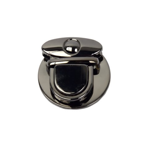 Paslanmaz ve Solmaz Antrasit Renk Metal Kurbağa Model  Çanta  Kilidi  - En  4.5 cm  Boy 4.5 cm