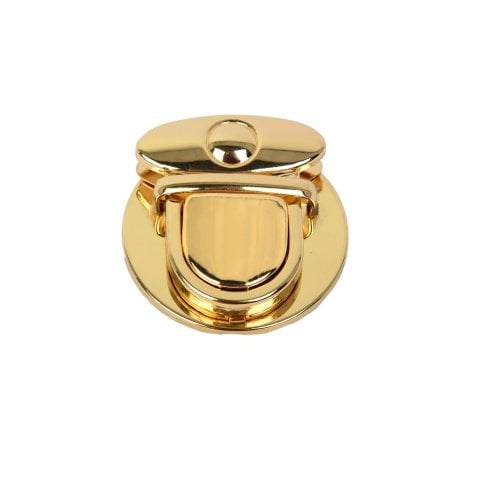 Paslanmaz ve Solmaz Altın Renk Metal Kurbağa Model  Çanta  Kilidi  - En  4.5 cm  Boy 4.5 cm