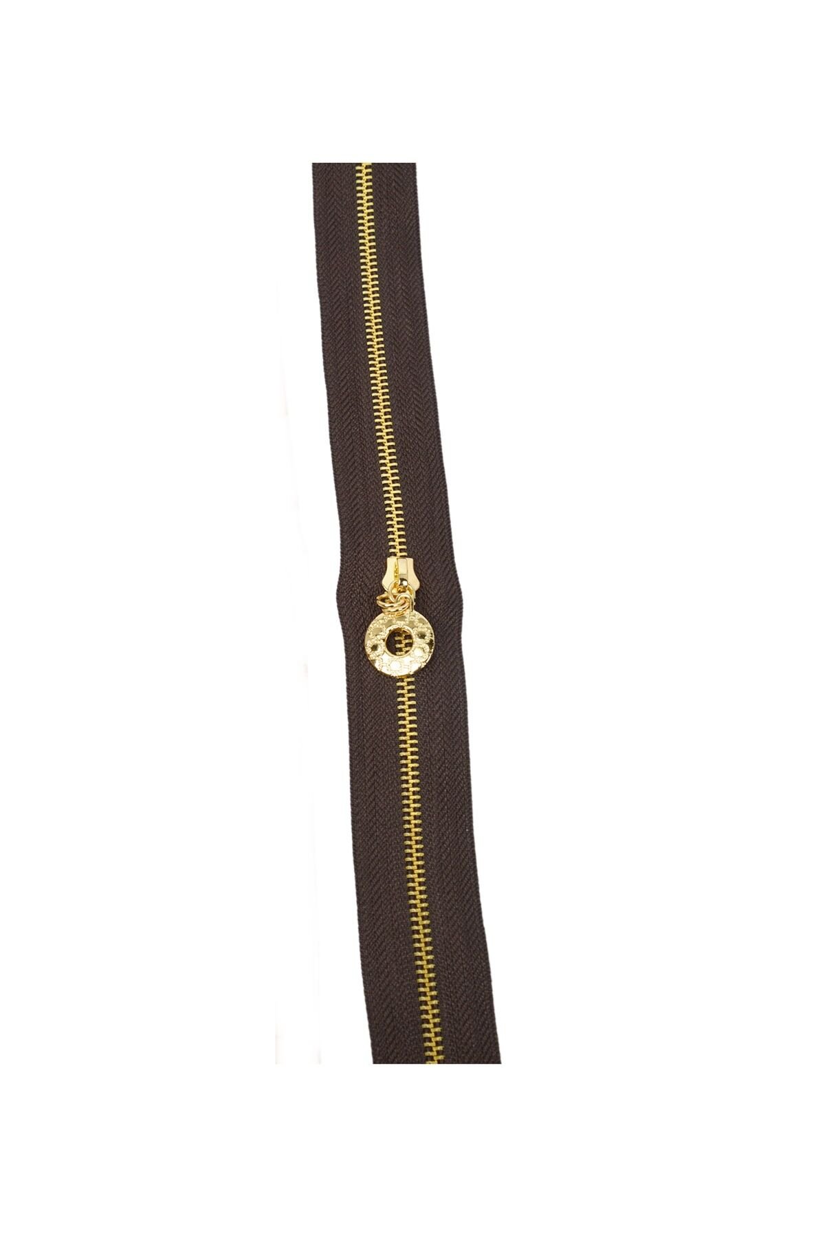 Nildenhobim Çanta Fermuarı - Altın Dişli - Uzunluk 50 Cm - Genişlik 3.5 Cm  - Kahverengi