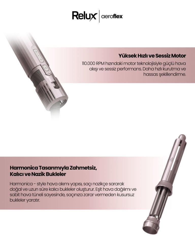 Relux RMS9200B aeroflex BLDC 6in1 Saç Şekillendirici Set
