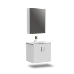 Asmira Banyo Dolabı - 60 cm - 2'li Set - (MdfLam Kapak ) - Beyaz