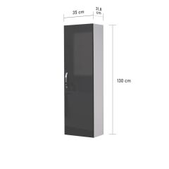 Asmira Boy Dolap - 35 cm - Antrasit Gri