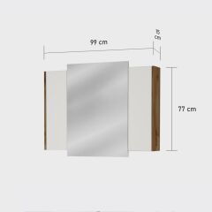 Üst Dolap Kombin - 100 cm - Ceviz -  Beyaz