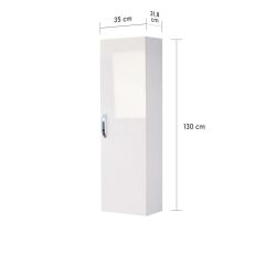 Asmira Boy Dolap - 35 cm - MdfLam Kapak - Parlak Beyaz
