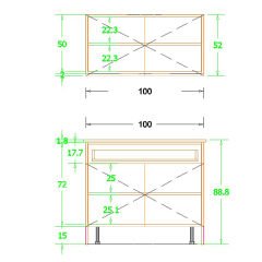 PAMİR 100 CM MDF ÇOK AMAÇLI MUTFAK DOLABI (J KULPLU)
