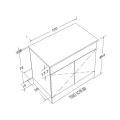 PAMİR 100 CM MDF ÇOK AMAÇLI MUTFAK ALT DOLABI (J KULPLU)