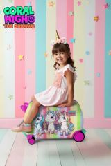 Coral High Kids Renkli Unicorn Desenli Otur-Çek Çocuk Valizi 16355