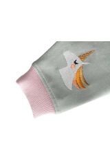 Colorblock Nakış Detaylı Sweatshirt - Lila