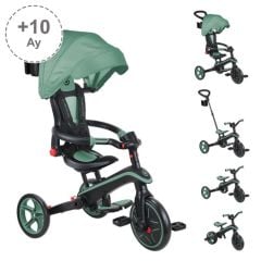 Globber Explorer 4 in 1 Katlanabilir Bebek Bisikleti Zeytin Yeşili