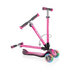 Globber Elite Deluxe 3 Tekerlekli Işıklı Çocuk Scooter - Pembe