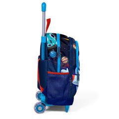 Coral High Kids Saks Mavi Astronot Desenli Üç Bölmeli Çekçekli Okul Sırt Çantası 23924