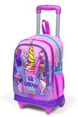 Coral High Kids Pembe Mor Milkshake Dondurma Desenli Üç Bölmeli Çekçekli Okul Sırt Çantası 23949