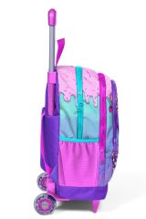 Coral High Kids Pembe Mor Milkshake Dondurma Desenli Üç Bölmeli Çekçekli Okul Sırt Çantası 23949
