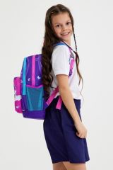 Coral High Kids Mor Pembe Unicorn Desenli Dört Bölmeli Okul Sırt Çantası 23708