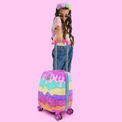 Coral High Kids Pembe Rengarenk Dondurma Desenli Çocuk Valizi 16703