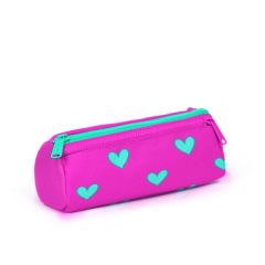 Coral High Kids Neon Pembe Su Yeşili Kalp Desenli Çekçekli 3'lü Çanta Seti SET0123133