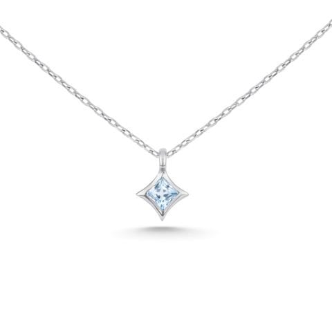 Mavi Topaz Taşlı Kolye