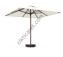 CLK 2,5x2,5 mt Kahverengi Profil Mega Manuel Şemsiye Bahçe Cafe Otel Plaj Şemsiyeleri