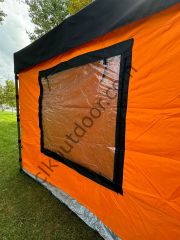 CLK 3x3 mt Gazebo Katlanabilir Kısa Bagaj Boy 115 cm Gazebo Portatif Kamp Çadırı Turuncu