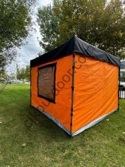 CLK 3x3 mt Gazebo Katlanabilir Kısa Bagaj Boy 115 cm Gazebo Portatif Kamp Çadırı Turuncu