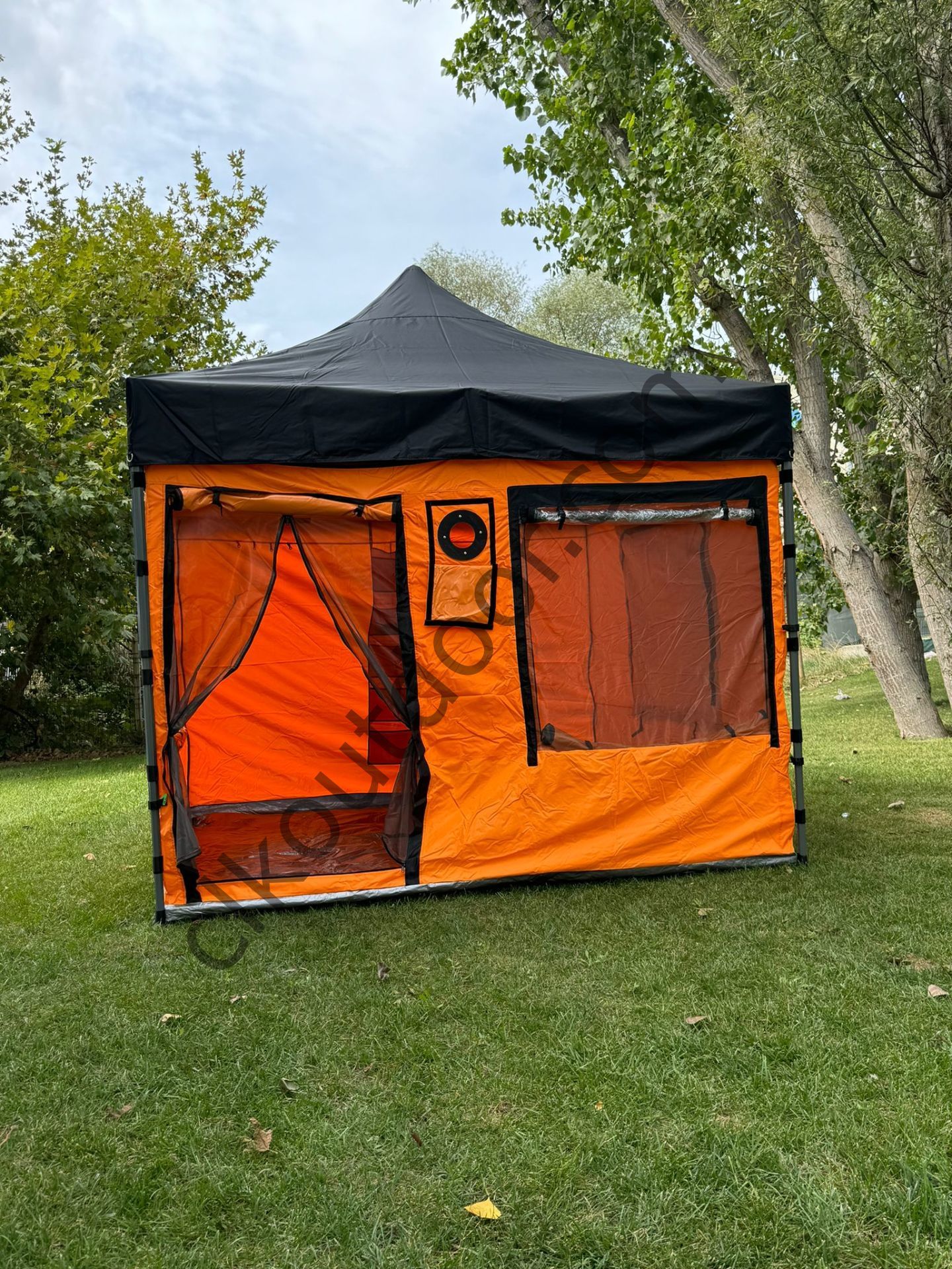 CLK 3x3 mt Kısa Bagaj Boy 115 cm Gazebo Portatif Kamp Çadırı Turuncu