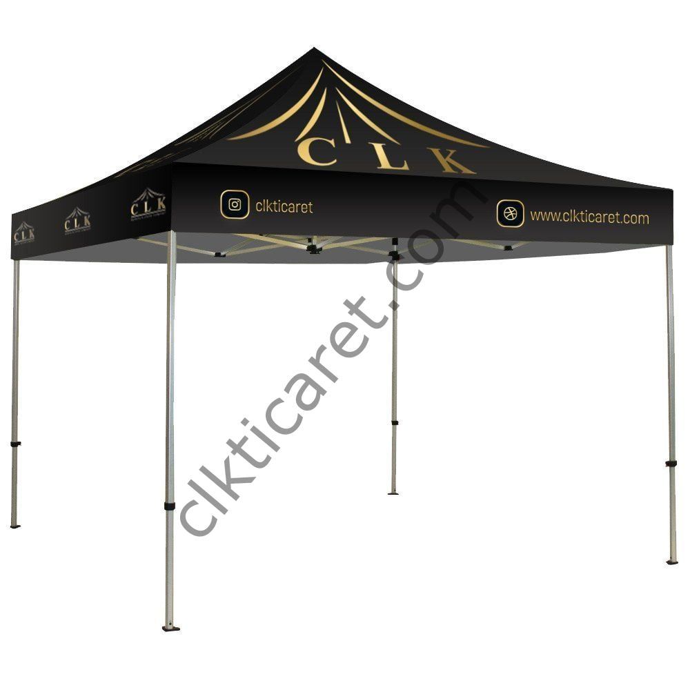 CLK 3x3 mt Tavan Logo Baskılı Gazebo Katlanabilir Tente Stand Tanıtım Fuar Çadırı
