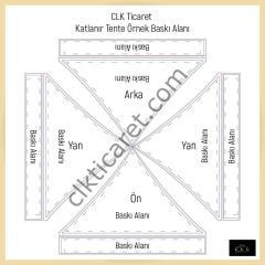 CLK 2x2 mt Tavan Logo Baskılı Gazebo Katlanabilir Tente Stand Tanıtım Fuar Çadırı