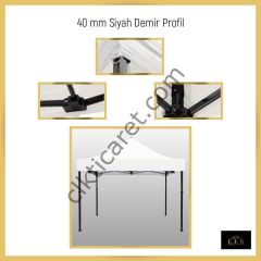 CLK 3x6 mt 40 mm Garden Katlanabilir Tente Bahçe Çadır Bordo Çardak Bungalow Serisi