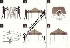 CLK 3x3 Metre Kısa Bagaj Boy 115 cm Katlanabilir Gazebo Çadır 1 Yan Perde Kapalı