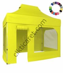 CLK 2x3 Katlanabilir Tente Gazebo Portatif Çadır 2 Yan Pencereli 1 Yan Aksesuarsız 1 Yan Kapı ve Pencereli