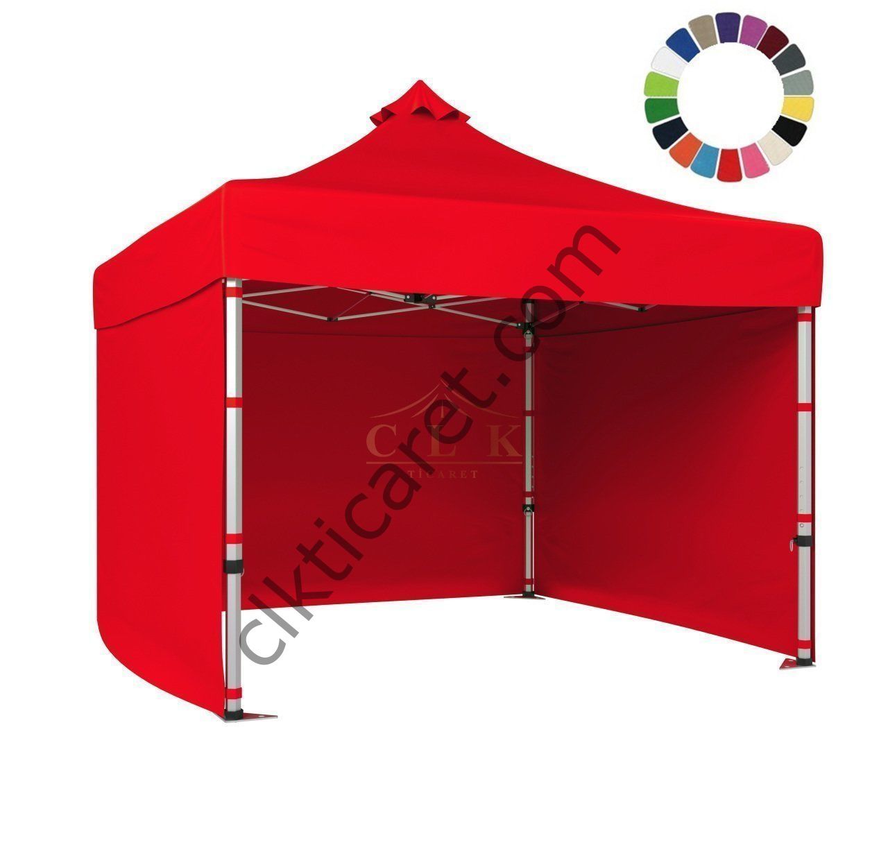 CLK 3x3 Katlanabilir Tente Gazebo Portatif Çadır 30 mm 3 Yan Kapalı