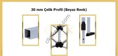 CLK 3x3 Katlanabilir Tente Gazebo Portatif Çadır 30 mm 3 Yan Kapalı 1 Kapılı