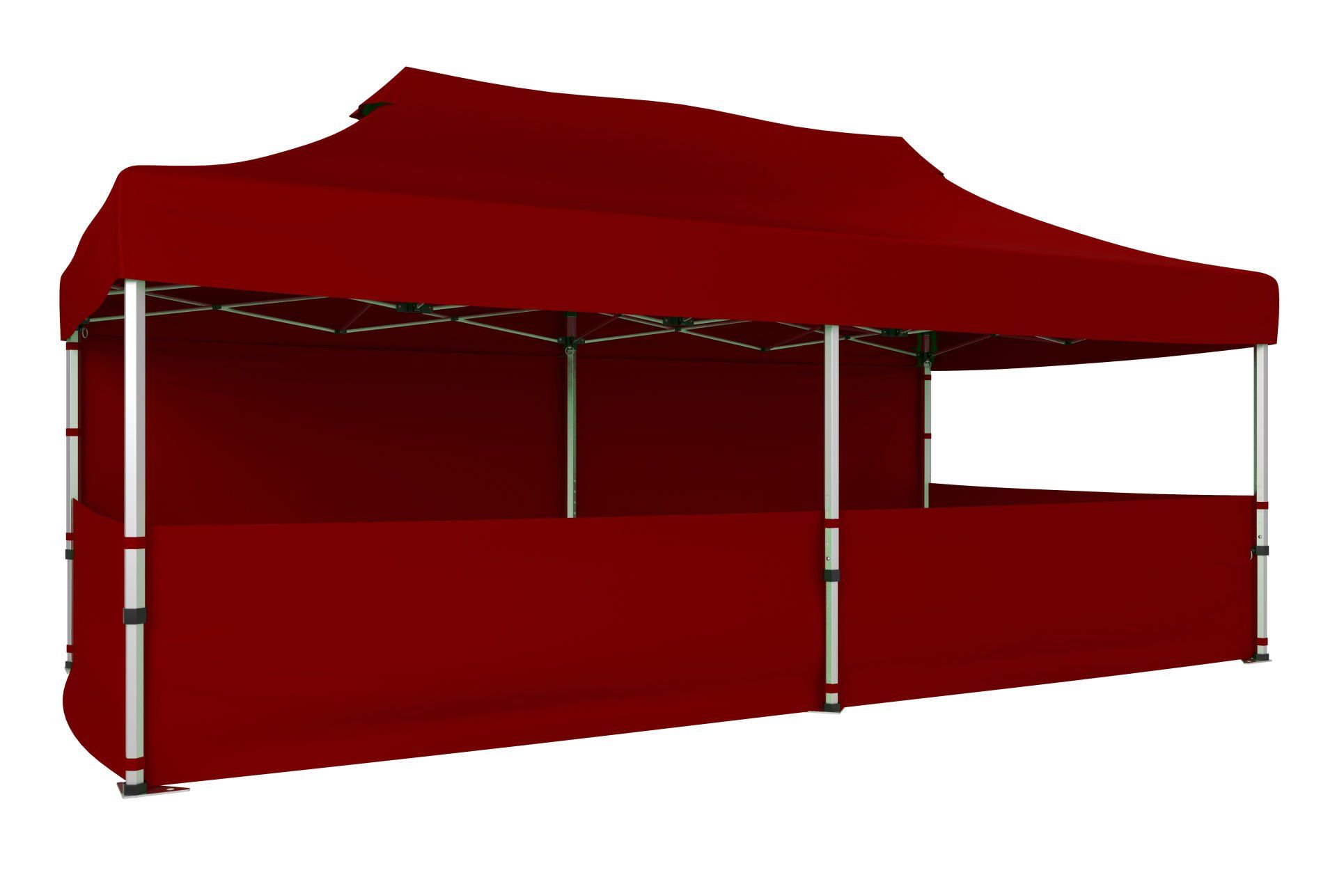 CLK 3x6 Katlanabilir Tente Gazebo Portatif Çadır 30 mm 1 Tam Duvar 3 Yarım Duvar