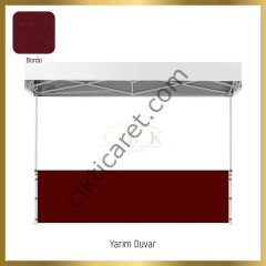 CLK 3x6 Katlanabilir Tente Gazebo Portatif Çadır 30 mm 3 Kenar Yarım Duvarlı