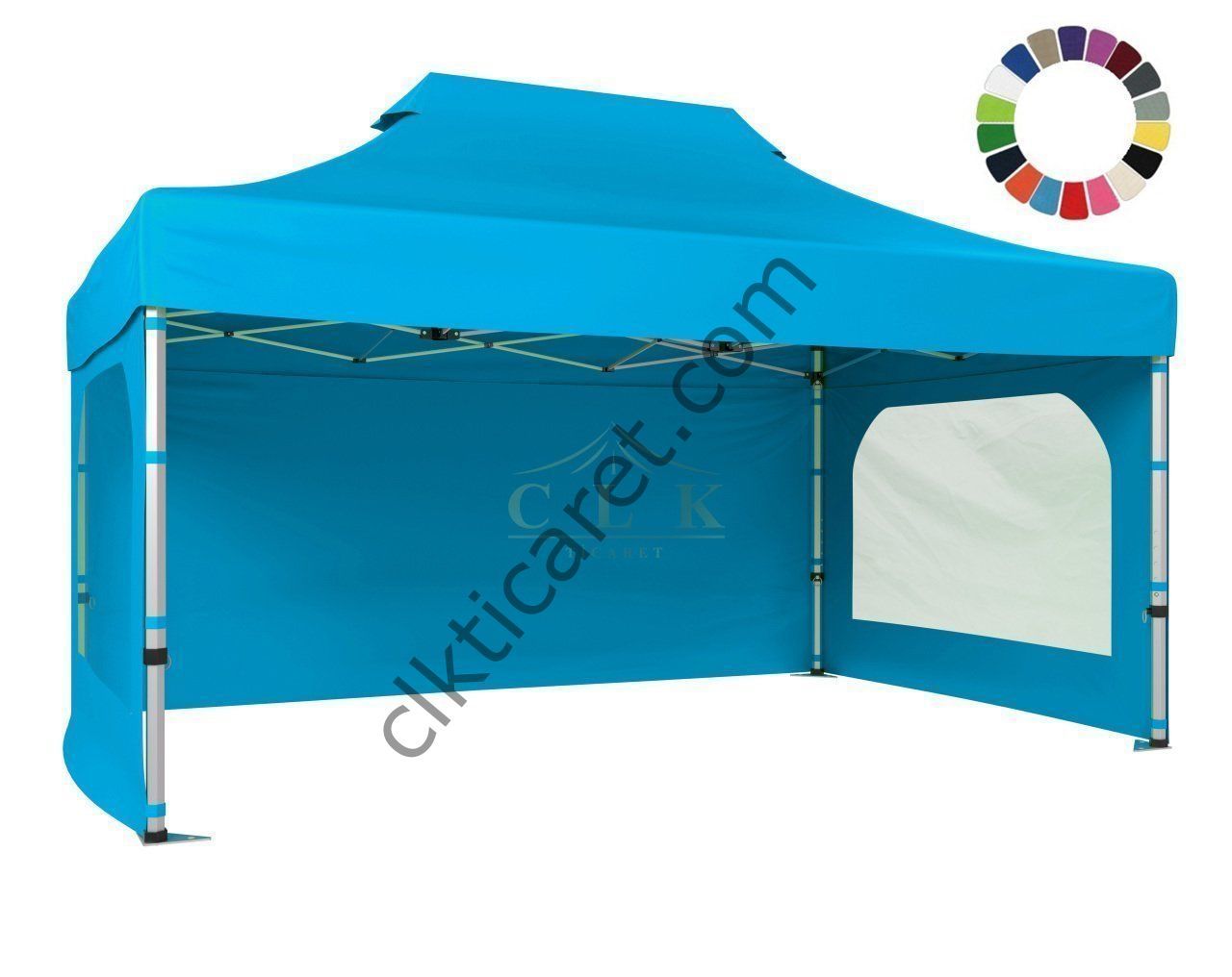 CLK 3x4,5 40 mm Katlanabilir Tente Gazebo Çadır Gazebo Çadır 3 Yan Duvarlı 2 Pencereli