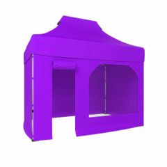 CLK 2x3 40mm Alüminyum Katlanabilir Tente Gazebo Çadır 3 Kenar Kapalı 1 Kenar Kapı Pencereli